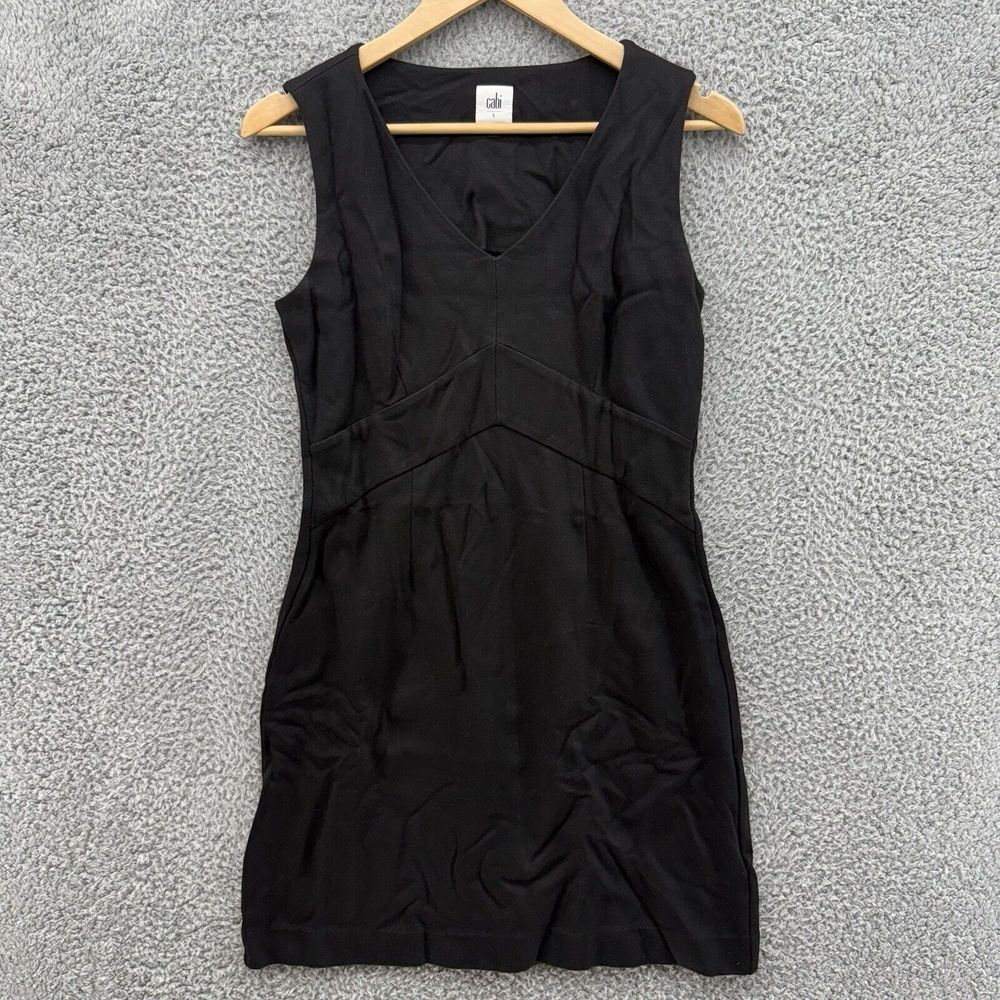 Cabi 3341 Black Edie‎ Casual Stitch Detail Sleeveless Sheath Dress Womens Size S